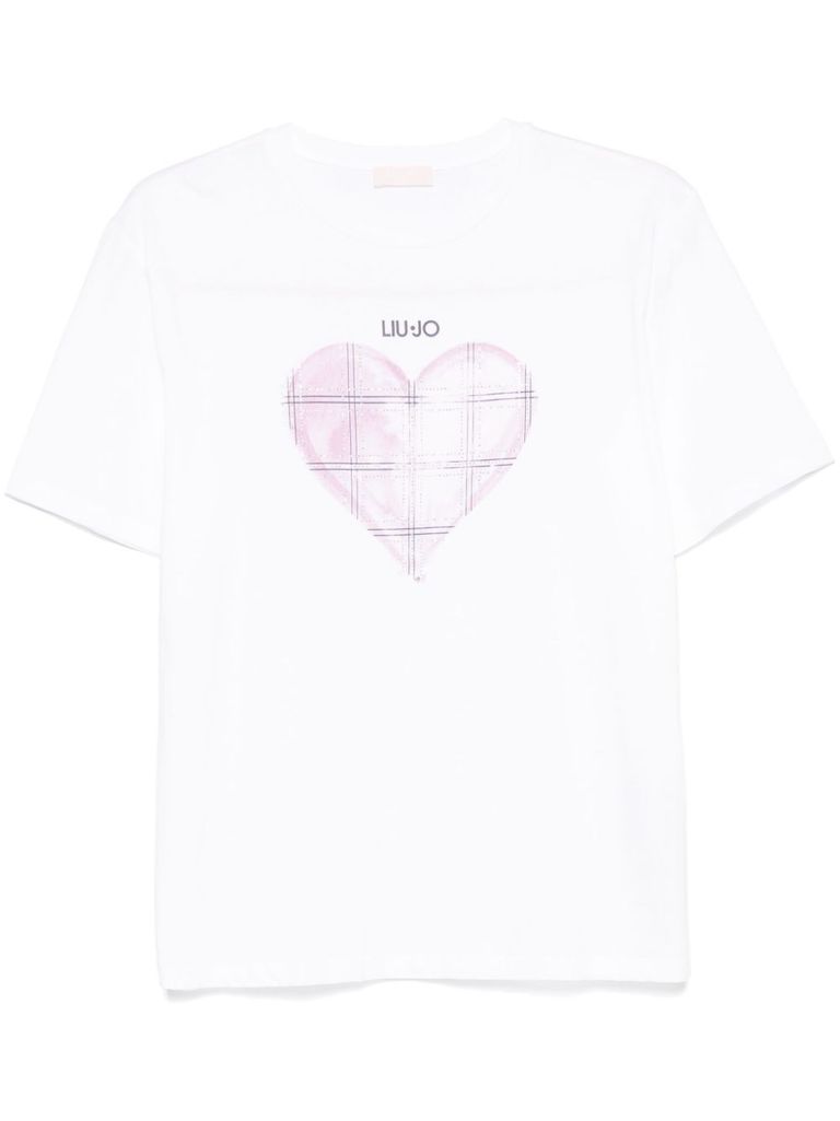 Liu •jo Heart-print T-shirt In White