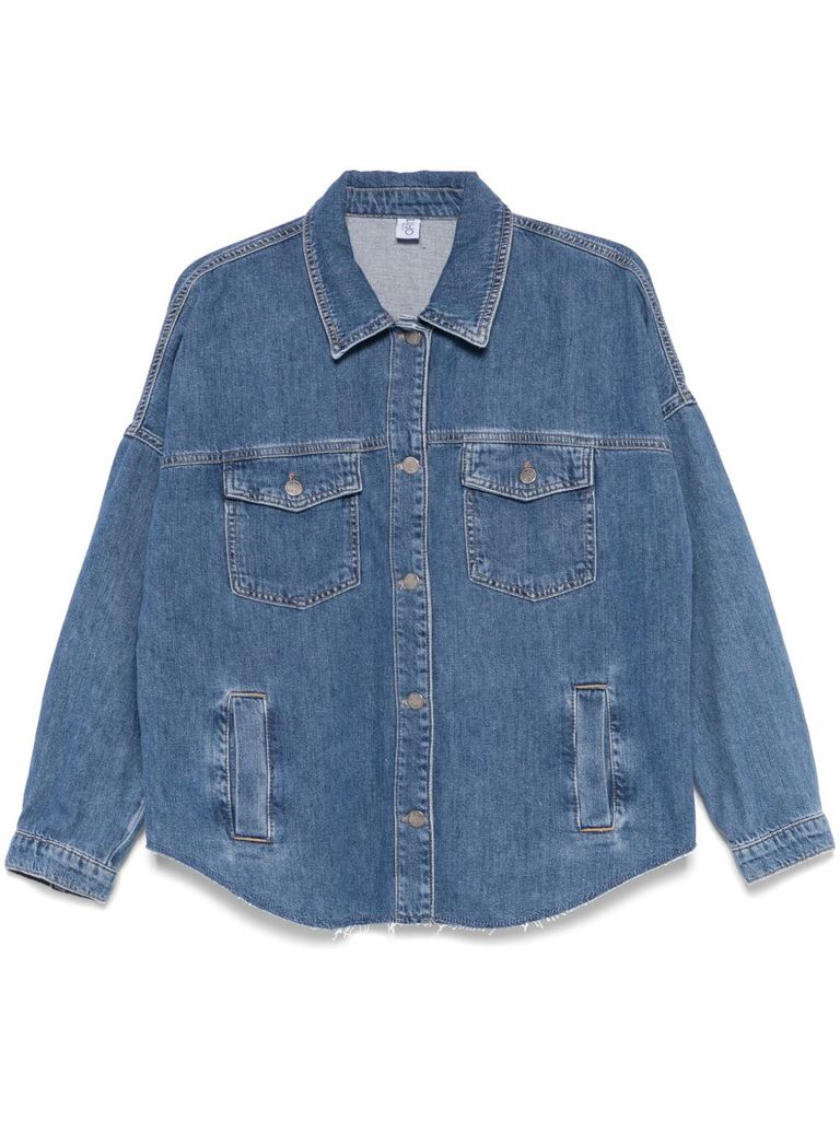 Liu •jo Denim Jacket With Chest And Side Pockets In Blue