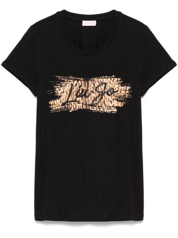 LIU JO - Black t-shirt with logo print