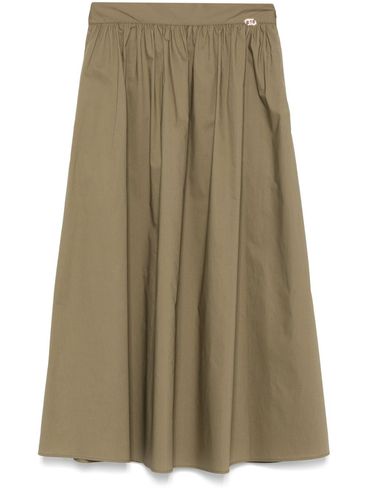 LIU JO - Long olive green draped skirt