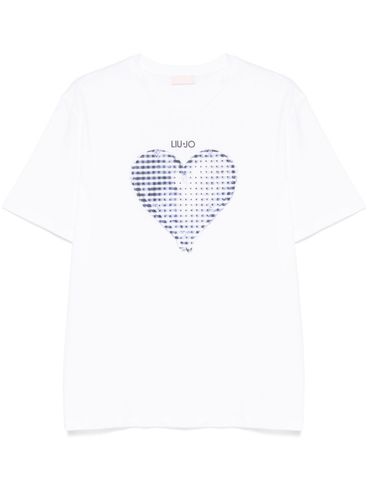 LIU JO - T-shirt with blue Heart graphic