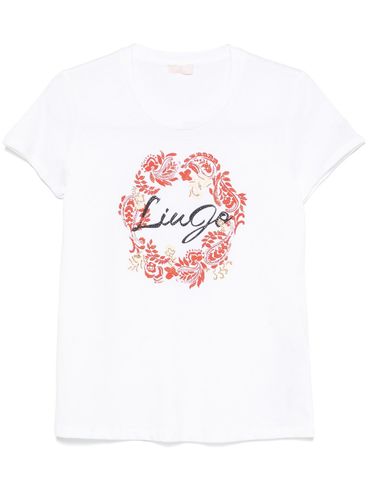 LIU JO - T-shirt bianca con stampa grafica