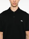 diesel - Polo in cotone nero con logo ricamato - 3