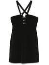 liu jo - Short black dress adorned with rhinestones