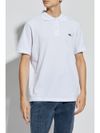 diesel - Polo in cotone bianco con logo ricamato - 3