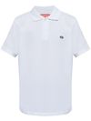 diesel - Polo in cotone bianco con logo ricamato