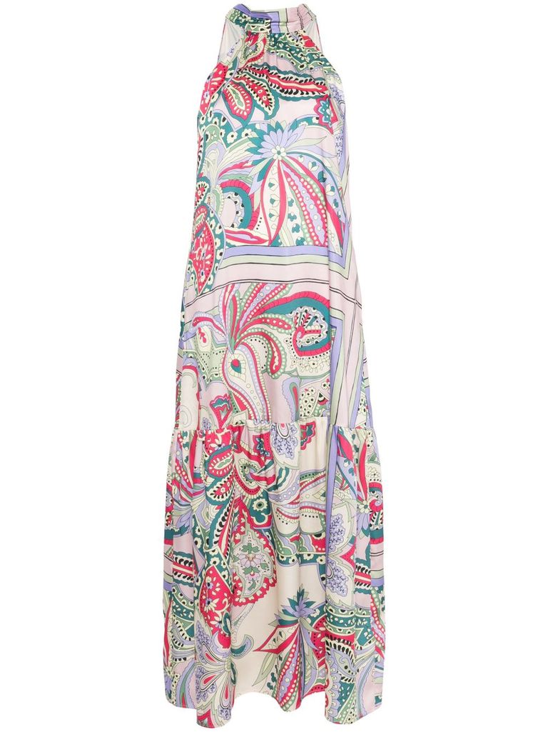 Shop Liu •jo Multicolored Long Dress In Multicolour
