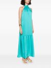 liu jo - Turquoise flared long dress - 4