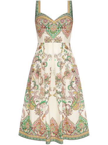 ETRO - Midi dress with multicolored Paisley pattern