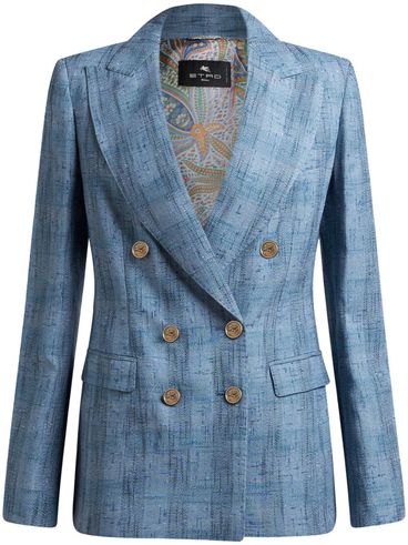 ETRO - Double-breasted blazer with paisley lining