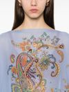 etro - Blusa celeste con stampa paisley - 2