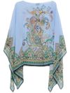 etro - Blusa celeste con stampa paisley