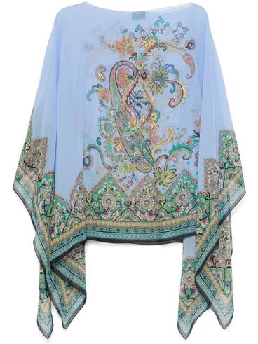 ETRO - Blusa celeste con stampa paisley