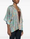 etro - Cape with blue and green paisley print - 4