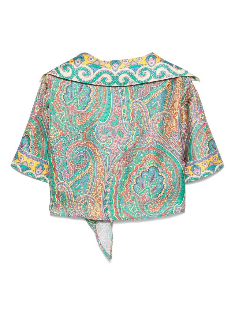 Etro Summer Top With Multicolored Paisley Print In Multicolour