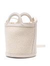 marni - Borsa a secchiello beige chiaro con logo cucito - 2