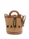 marni - Borsa a secchiello con logo cucito