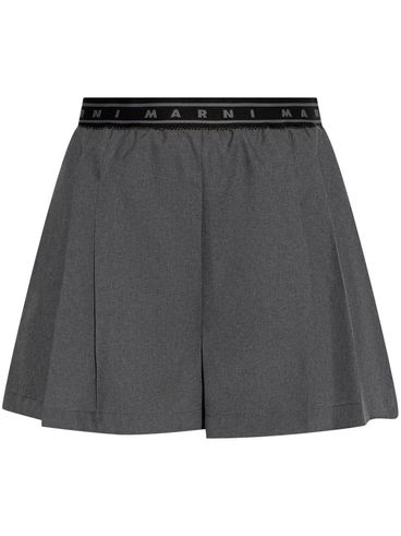 MARNI - Shorts grigi con elastico in vita