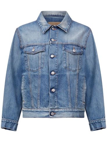 MM6 MAISON MARGIELA - Denim blue jacket with a worn effect