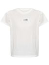 mm6 maison margiela - White cotton t-shirt with logo patch