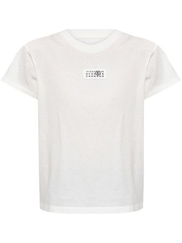 MM6 MAISON MARGIELA - White cotton t-shirt with logo patch