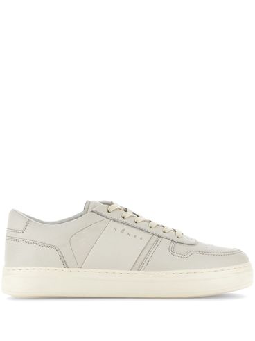 HOGAN - Sneakers H-Tv in pelle beige