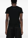 mm6 maison margiela - Black cotton t-shirt with logo patch - 1