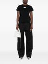 mm6 maison margiela - Black cotton t-shirt with logo patch - 3