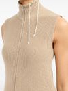 mm6 maison margiela - Gilet a collo alto senza maniche con zip - 6