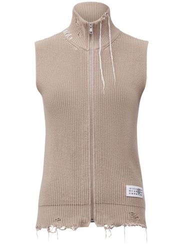 MM6 MAISON MARGIELA - Gilet a collo alto senza maniche con zip