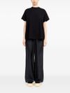 mm6 maison margiela - Black cotton t-shirt with logo patch - 3