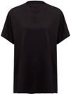 mm6 maison margiela - Black cotton t-shirt with logo patch