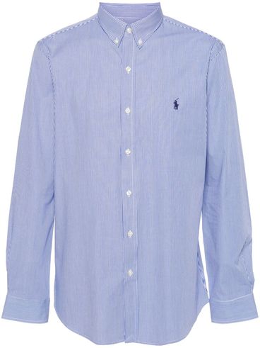 POLO RALPH LAUREN - Camicia in cotone a righe con logo ricamato