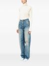 mm6 maison margiela - Worn-effect jeans with cut-out details - 1