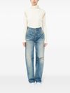 mm6 maison margiela - Worn-effect jeans with cut-out details - 2