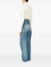 mm6 maison margiela - Worn-effect jeans with cut-out details - 4