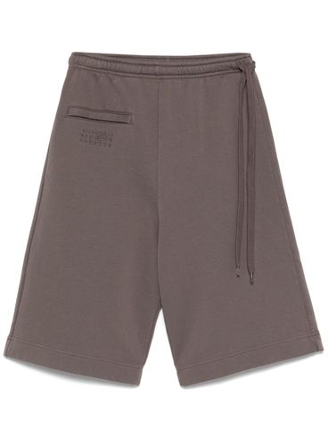 MM6 MAISON MARGIELA - Taupe shorts with drawstring at the waist and small pocket