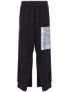 mm6 maison margiela - Pantaloni sportivi neri con dettagli cut