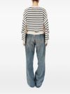 mm6 maison margiela - Maglia a righe bianche e blu con dettagli cut - 5