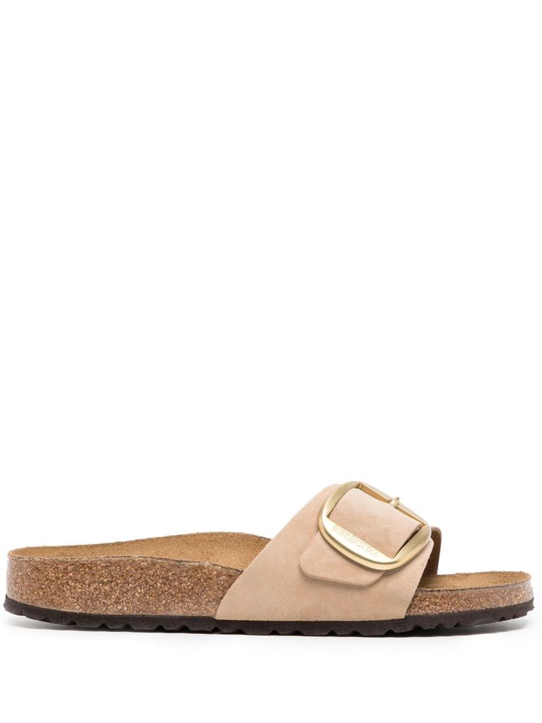 Shop Birkenstock Powder Pink 'madrid' Slide With One Strap In Beige