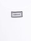 versace - T-shirt bianca a canotta con logo - 2