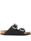 birkenstock - Ciabatta nera 'Arizona' con doppia fascia