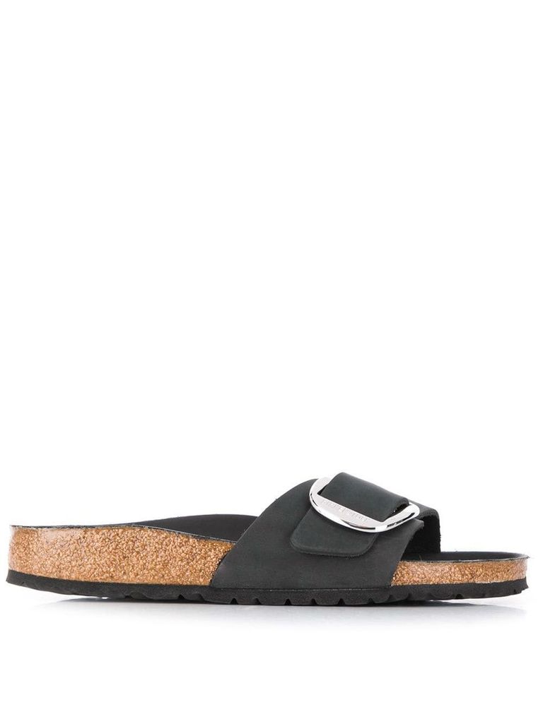 Birkenstock Black 'madrid' Slide With One Strap In Black