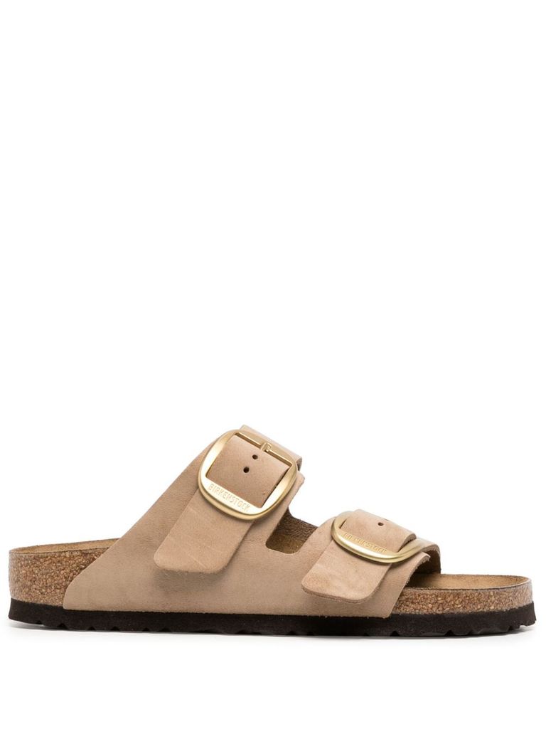 Shop Birkenstock 'arizona' Slide With Double Strap In Beige