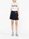 msgm - T-shirt bianca con logo tipo - 1