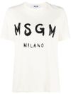 msgm - T-shirt bianca con logo tipo