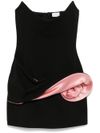 magda butrym - Black dress with pink ruched detail