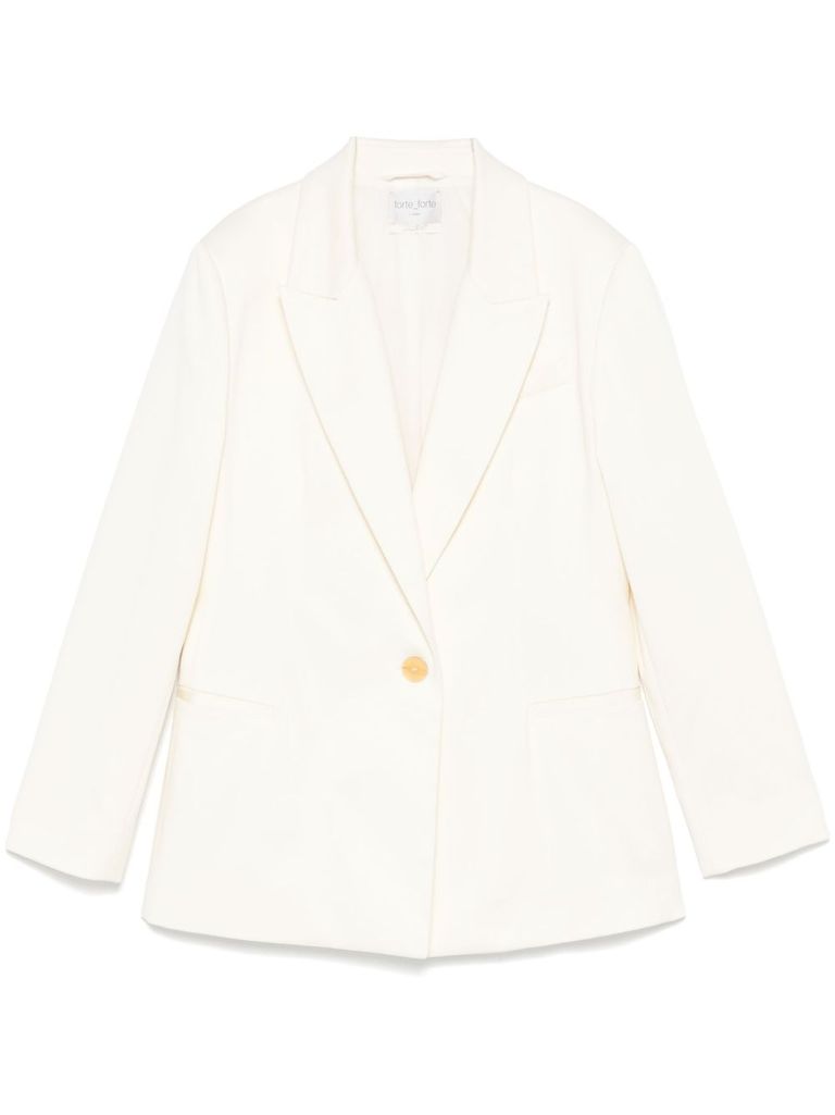 Shop Forte Forte Ivory Blazer With Pockets In Beige