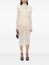 magda butrym - Cream semi-sheer midi dress with black dots - 2