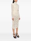 magda butrym - Cream semi-sheer midi dress with black dots - 4